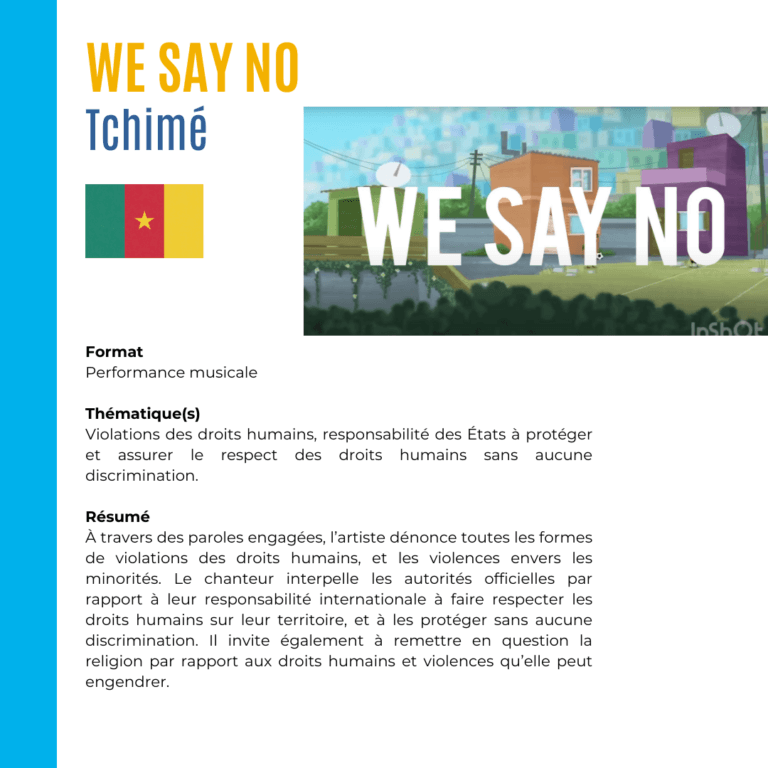 We say no - Tchimé