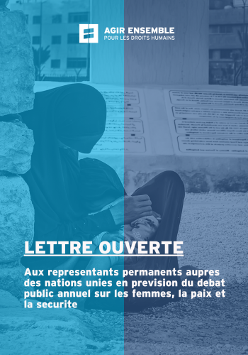 LETTRE OUVERTE 2024 AUX NATIONS UNIES FEMMES, PAIX ET SECURITE